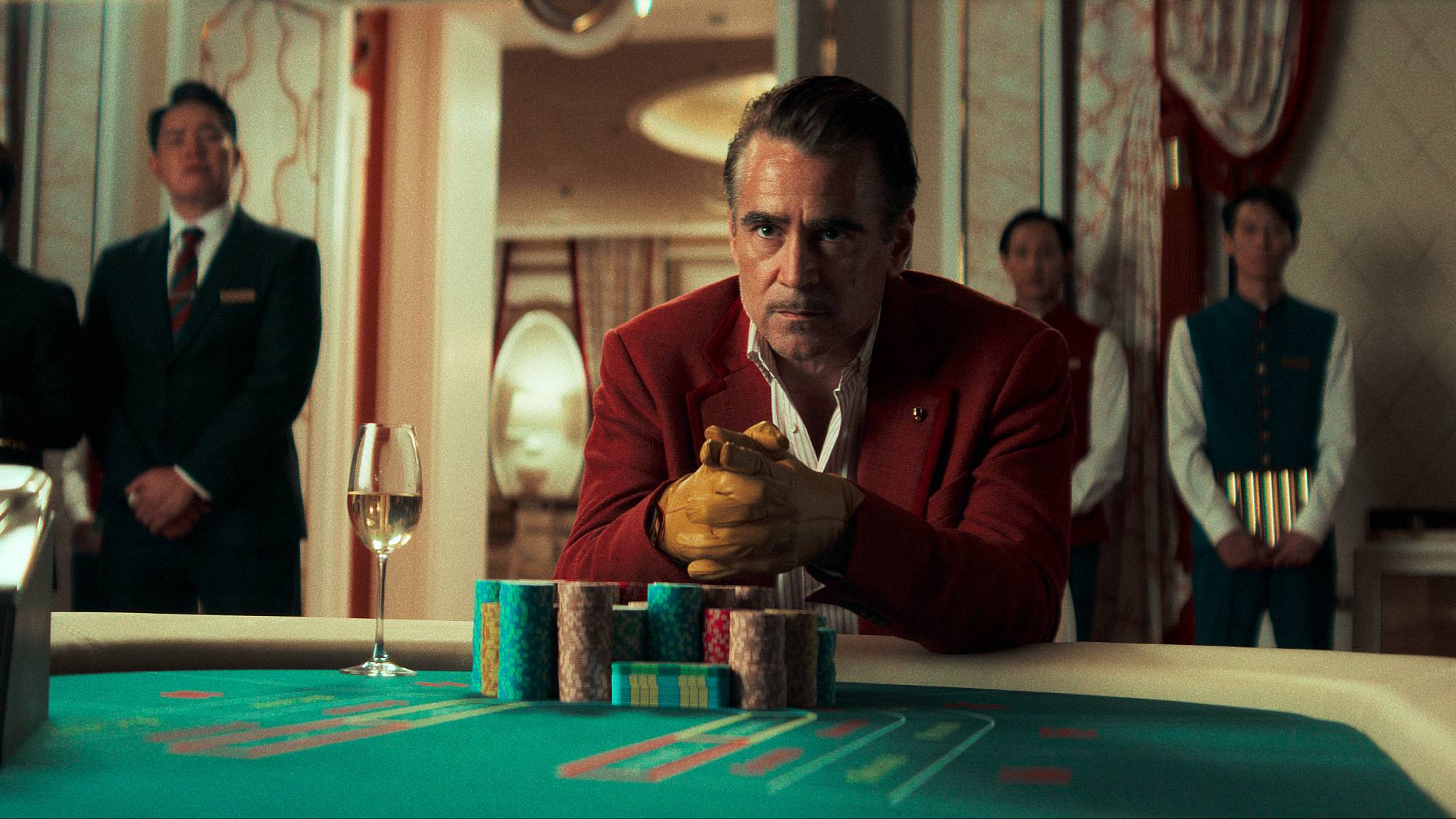 Colin Farrell in "Ballad of a Small Player" on Netflix