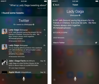 Siri can show you a Twitter handle