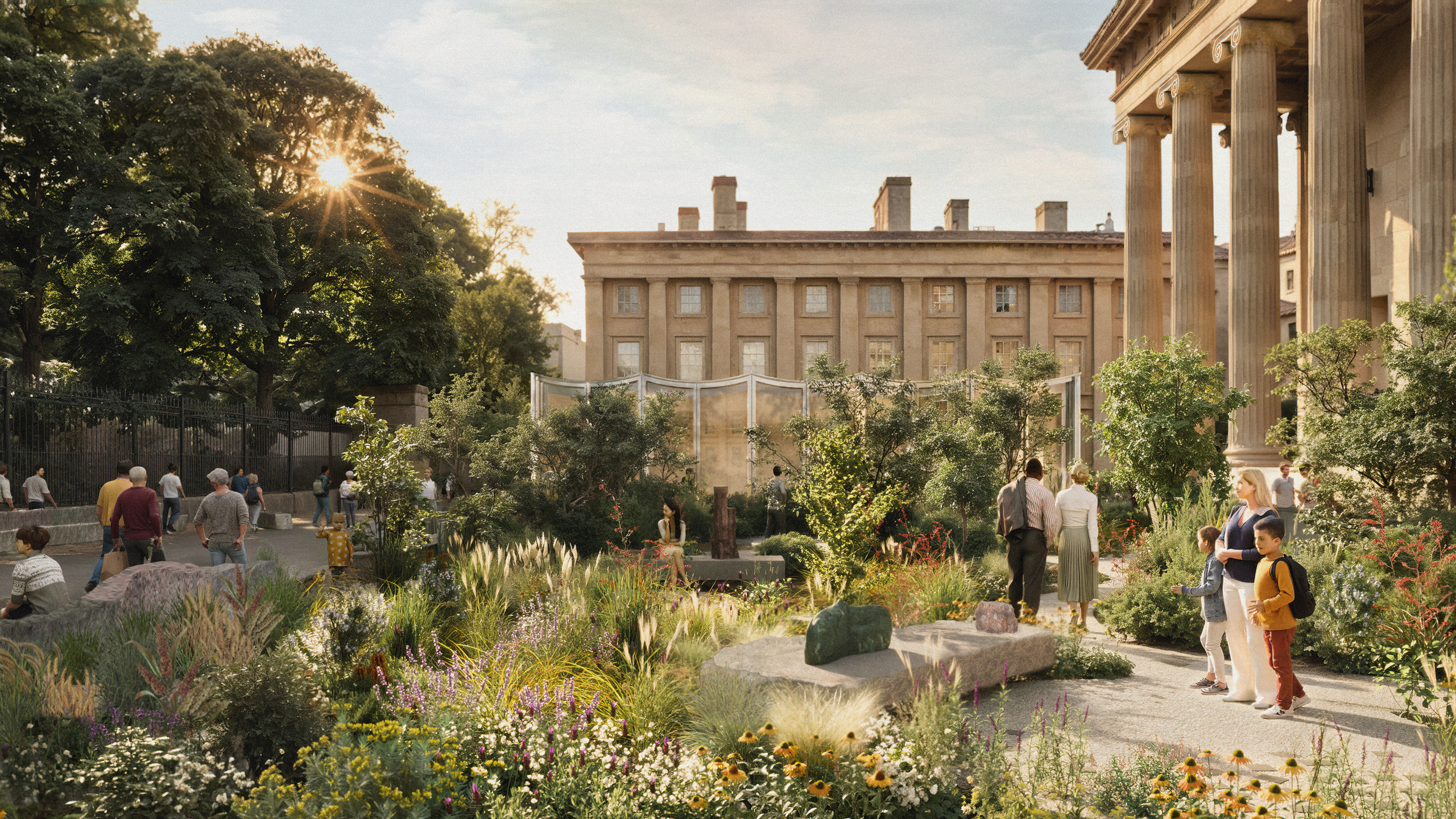 render of new British Museum entrance proposal by Studio Weave