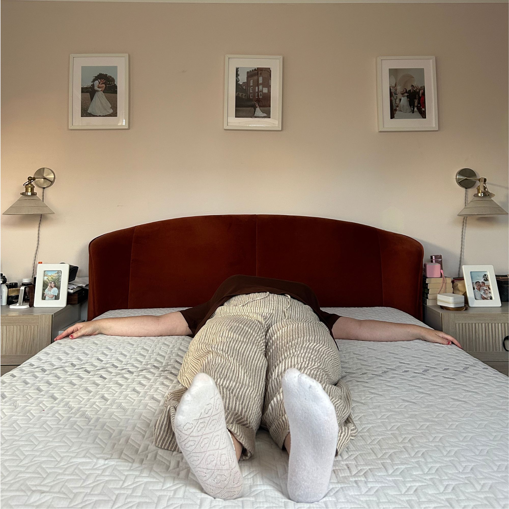 Nectar Mattress support - Annie lying on back on mattress