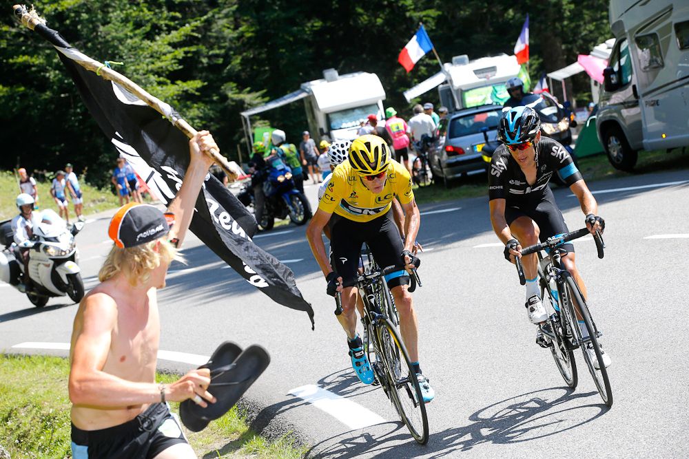 Froome launches his attack.