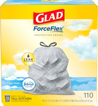 Glad ForceFlex Tall Kitchen Drawstring Garbage Bags: was $23 now $14 @ Amazon