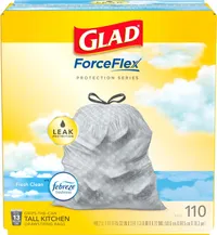 Glad ForceFlex Tall Kitchen Drawstring Garbage Bags: was $23 now $14 @ Amazon