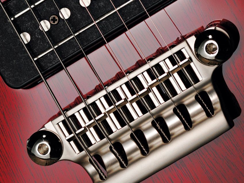 The Virage II guitars sport the same MaxContact bridge as the rest of the Vox line.