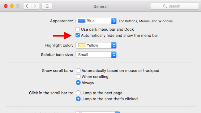 5. Automatically hide and show the menu bar