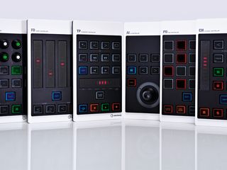 Steinberg's controllers, from left to right: CMC-QC Quick, CMC-FD Fader, CMC-TP Transport, CMC-AI AI, CMC-PD Pad and CMC-CH Channel.