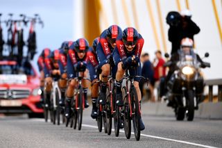UTRECHT NETHERLANDS AUGUST 19 Carlos Rodriguez Cano of Spain and Team INEOS Grenadiers sprints during the 77th Tour of Spain 2022 Stage 1 a 233km team time trial in Utrecht LaVuelta22 WorldTour on August 19 2022 in Utrecht Netherlands Photo by Tim de WaeleGetty Images