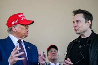 Donald Trump at a viewing of the launch of the sixth test flight of the SpaceX Starship rocket