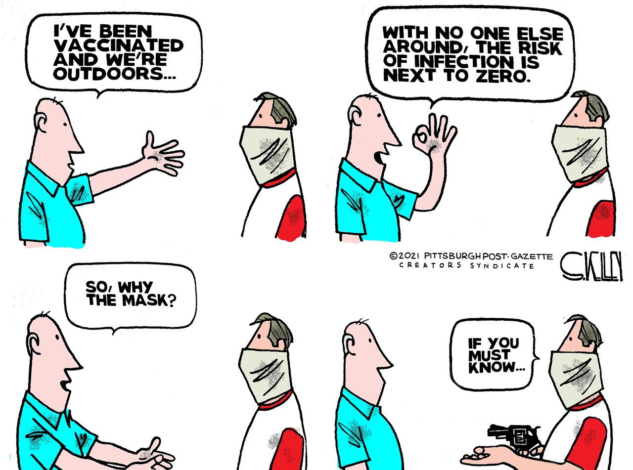 Editorial Cartoon U.S. covid masks cdc