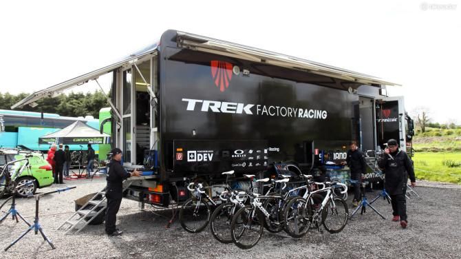 The Trek Factory Racing truck is notably plush. If the weather is particularly bad, there's enough room to work inside (especially with the slide-out section on the left side of the vehicle) and glass doors to seal out the wet and cold
