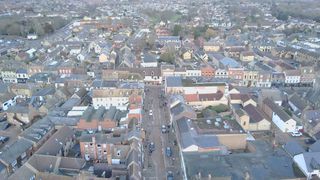 Photo of a town taken with a V-Copter Falcon Mini