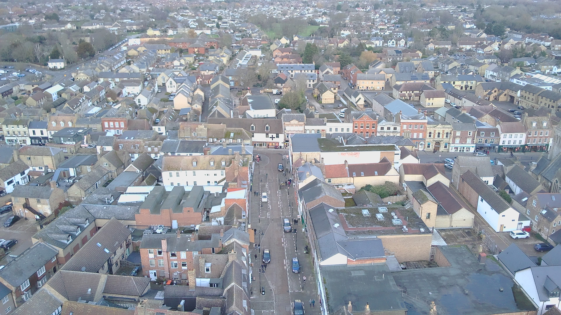 Photo of a town taken with a V-Copter Falcon Mini