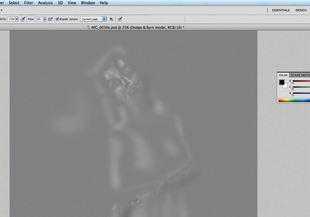 Retouch images with frequency separation: step 7