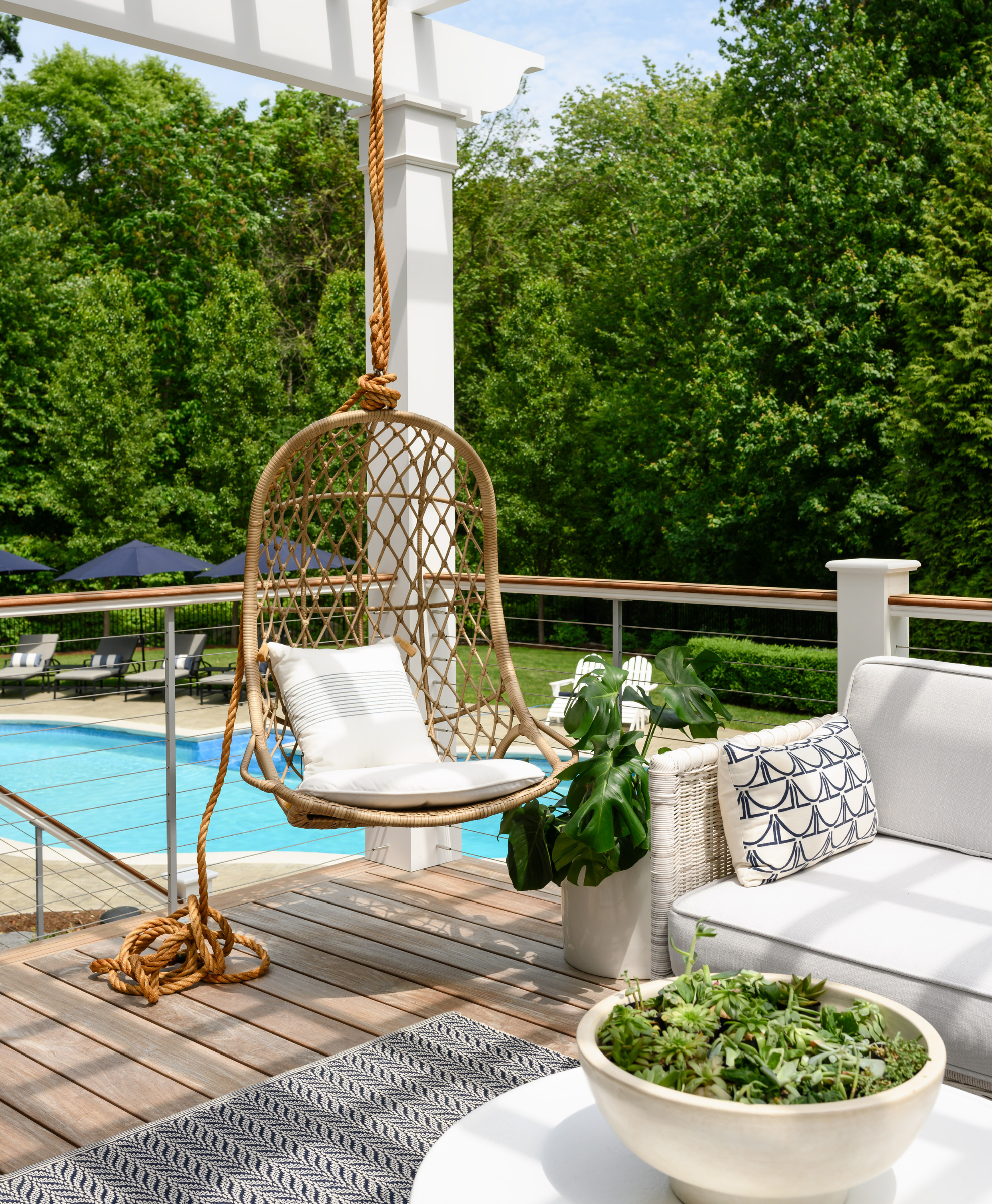 swing near a pool