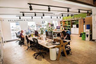 The agency’s office in sunny Brighton has a natural feel, with large windows, wooden desks and plenty of plants