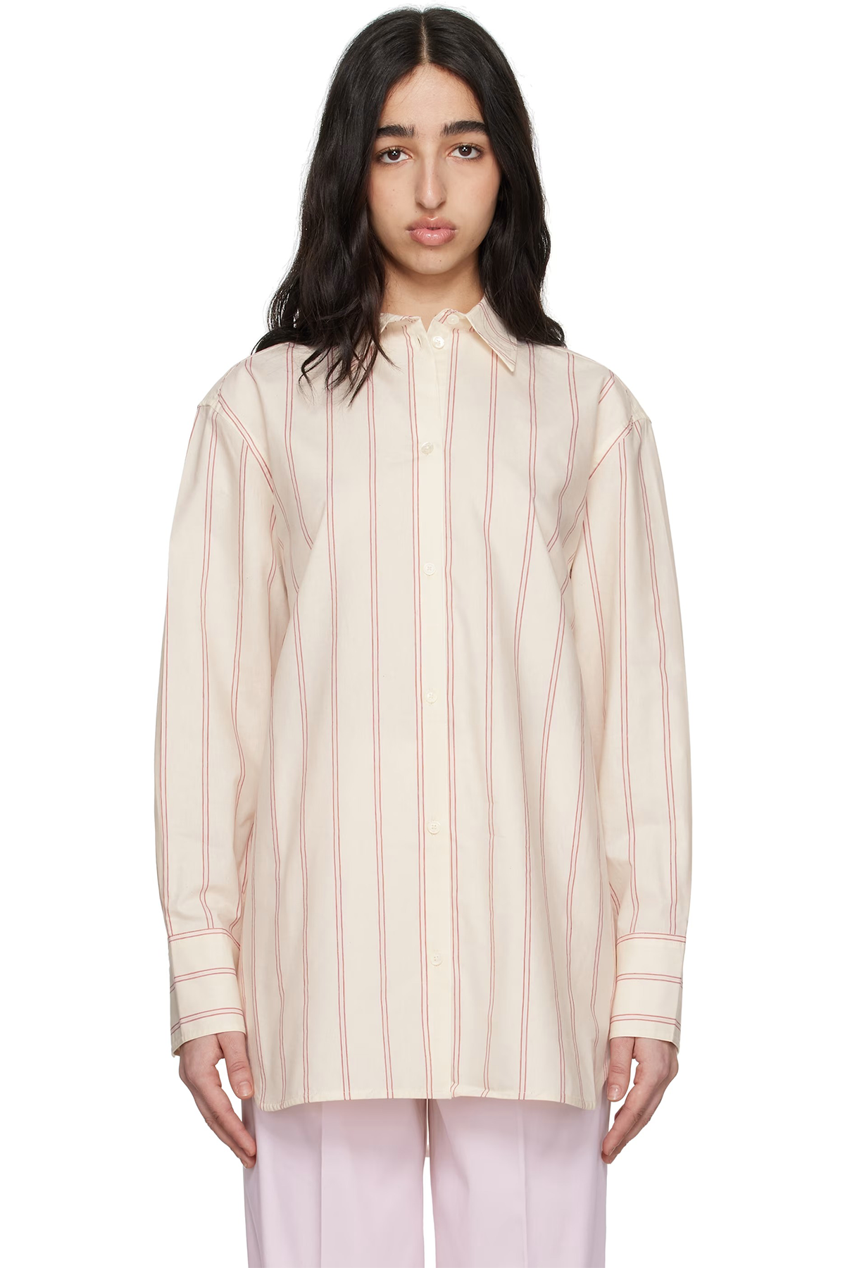 Off-White Relaxed Striped Shirt