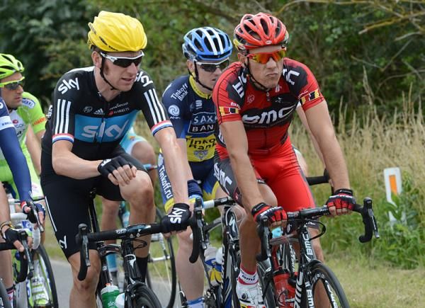 Bradley Wiggins (Sky) and Philippe Gilbert (BMC)
