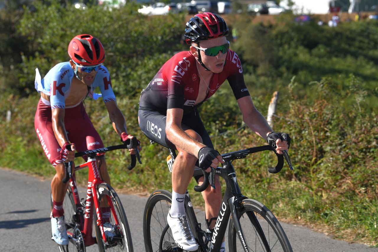 Tao Geoghegan Hart and Ruben Guerreiro stage 15 at the Vuelta a Espana