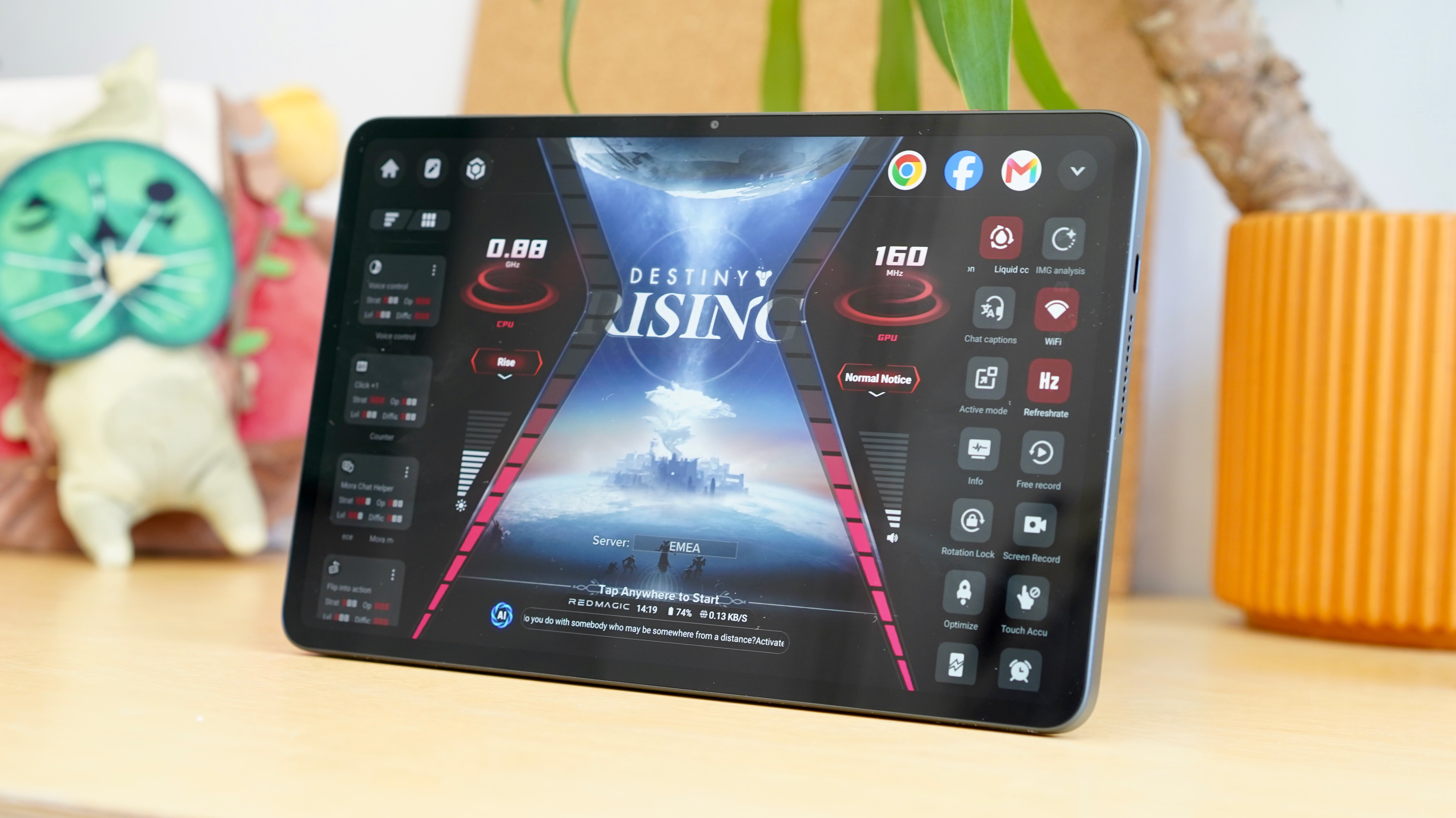 The RedMagic Astra 2 lying on a wooden table