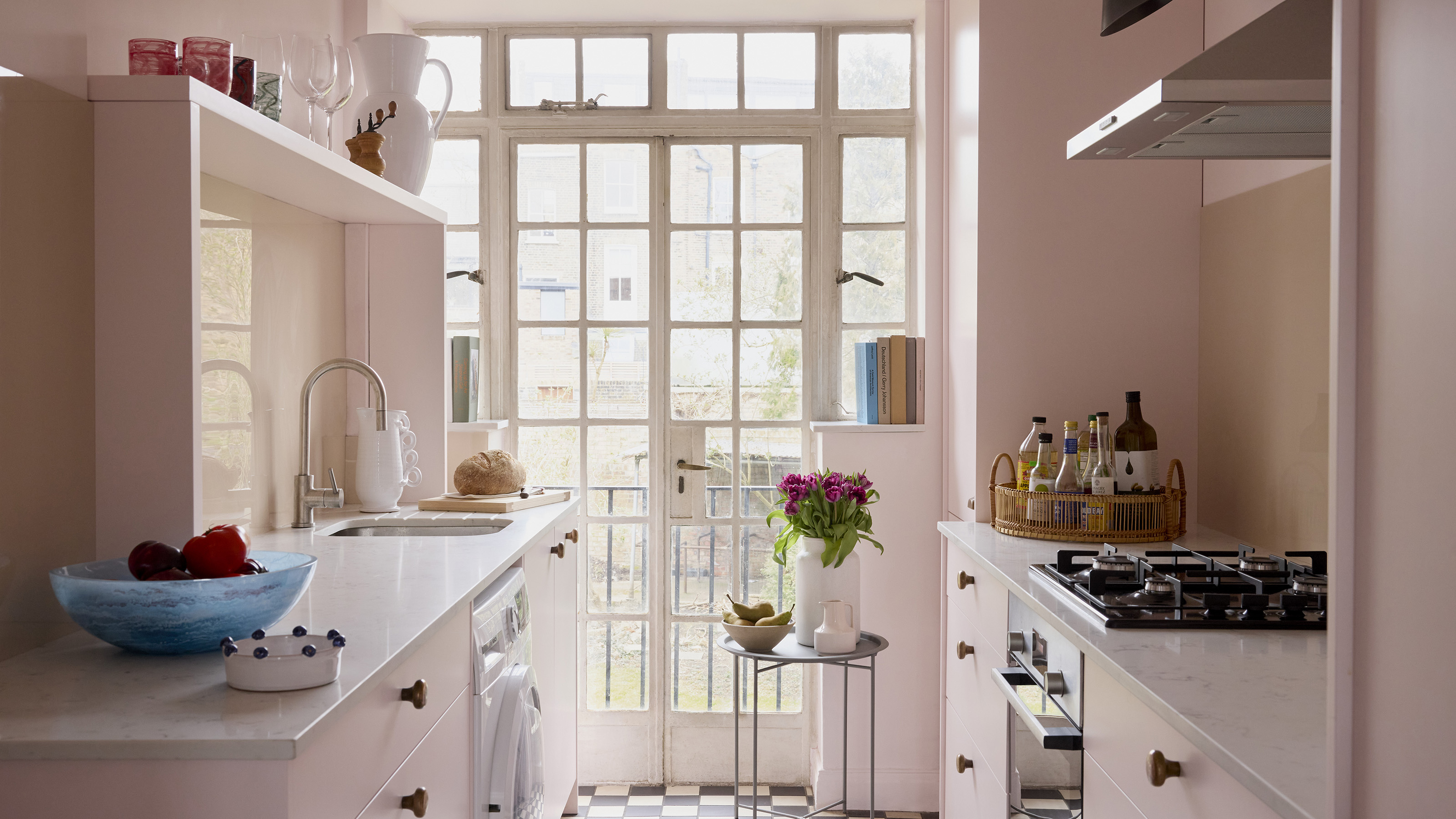 Beams pink kitchen