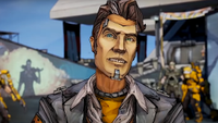 Handsome Jack from Borderlands 2 wears a cocky grin.