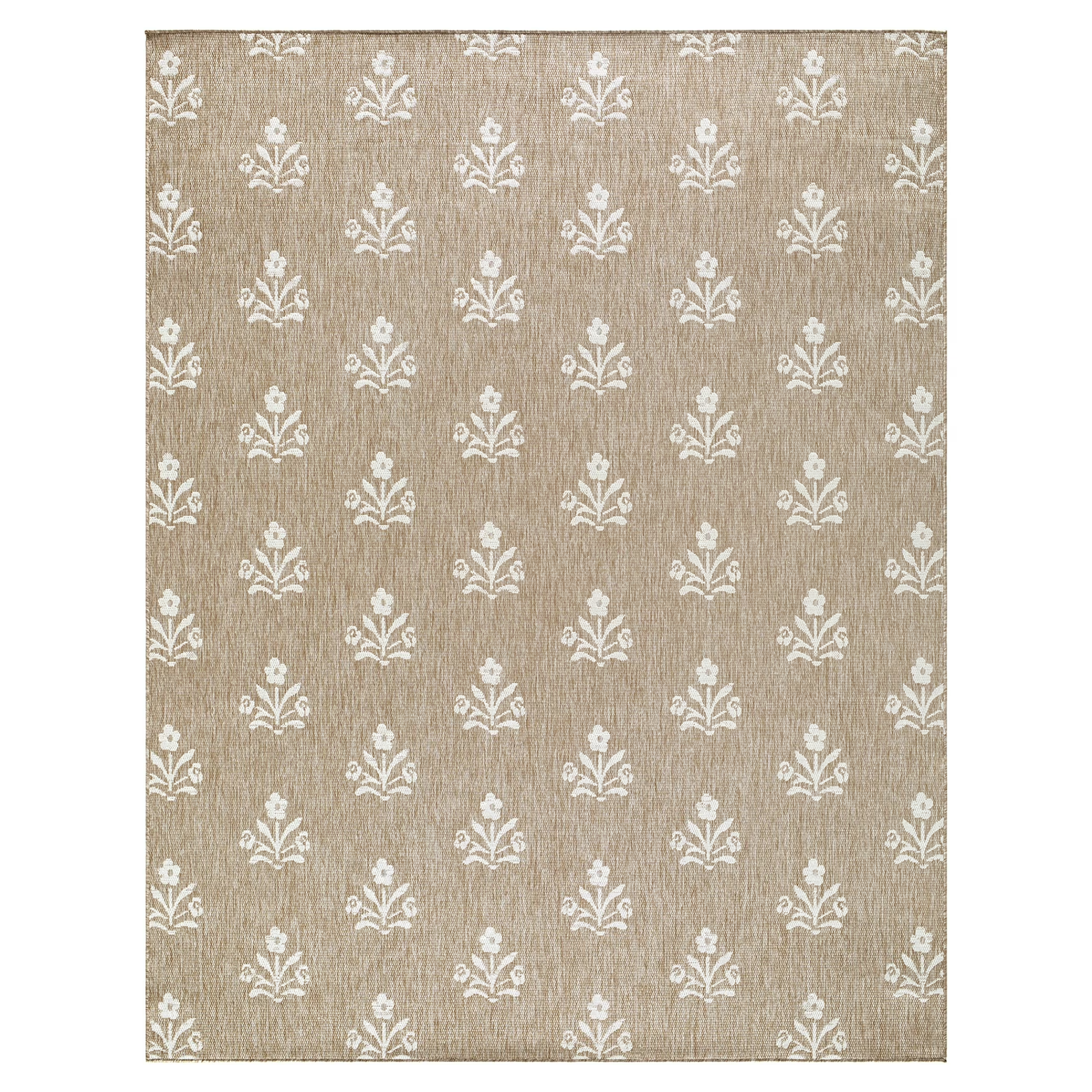 a floral outdoor rug