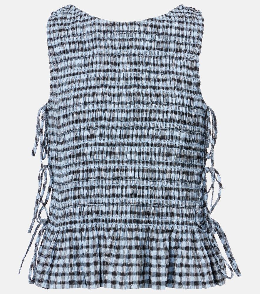 Gingham Shirred Shirt