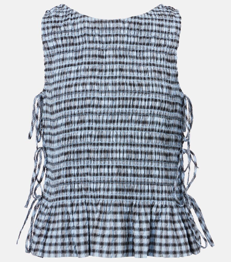 Gingham Shirred Shirt