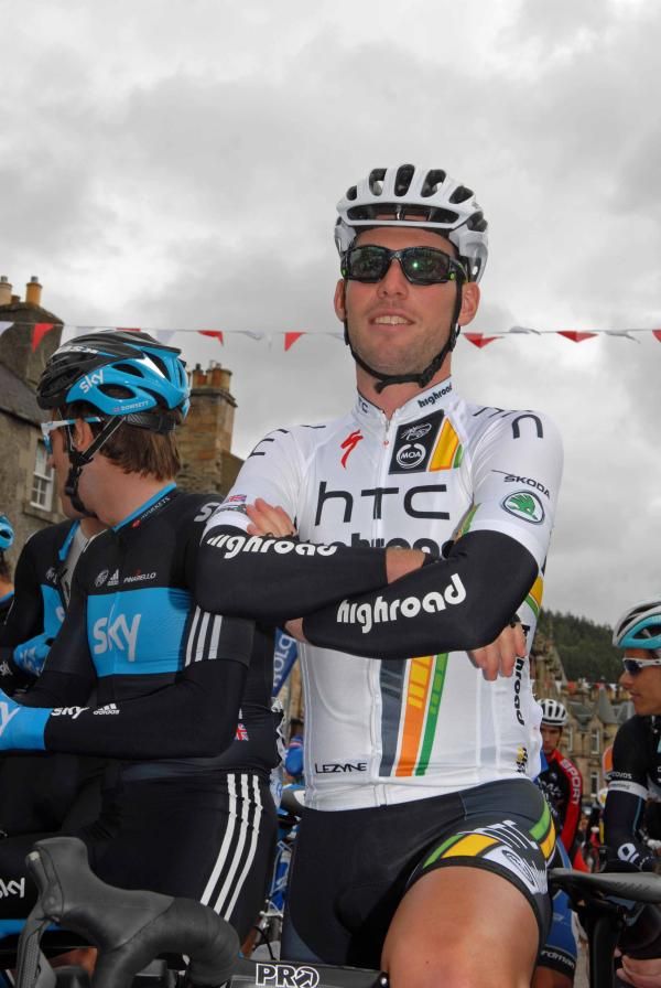 Mark Cavendish looking confident at the start of the Tour of Britain.