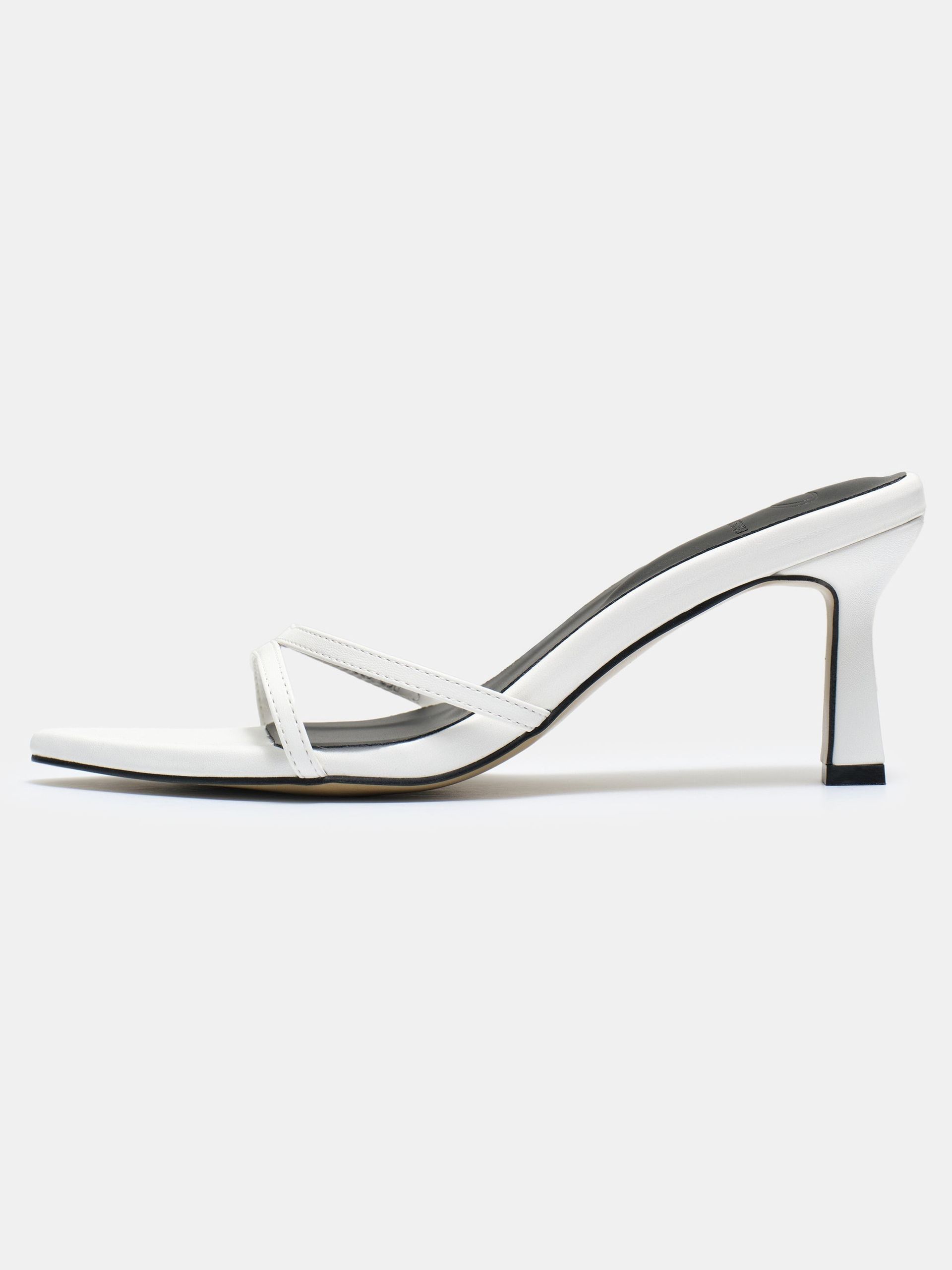 Stiletto Heeled Mules, White
