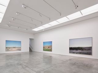 Installation view of Canadian artist Jeff Wall’s exhibition at White Cube Mason’s Yard, London