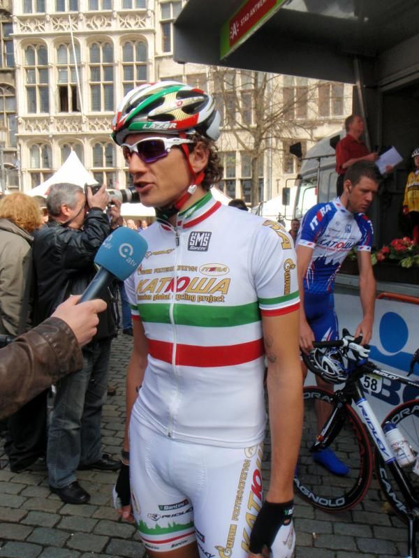 Filippo Pozzato (Katusha) is making his comeback from illness at Scheldeprijs