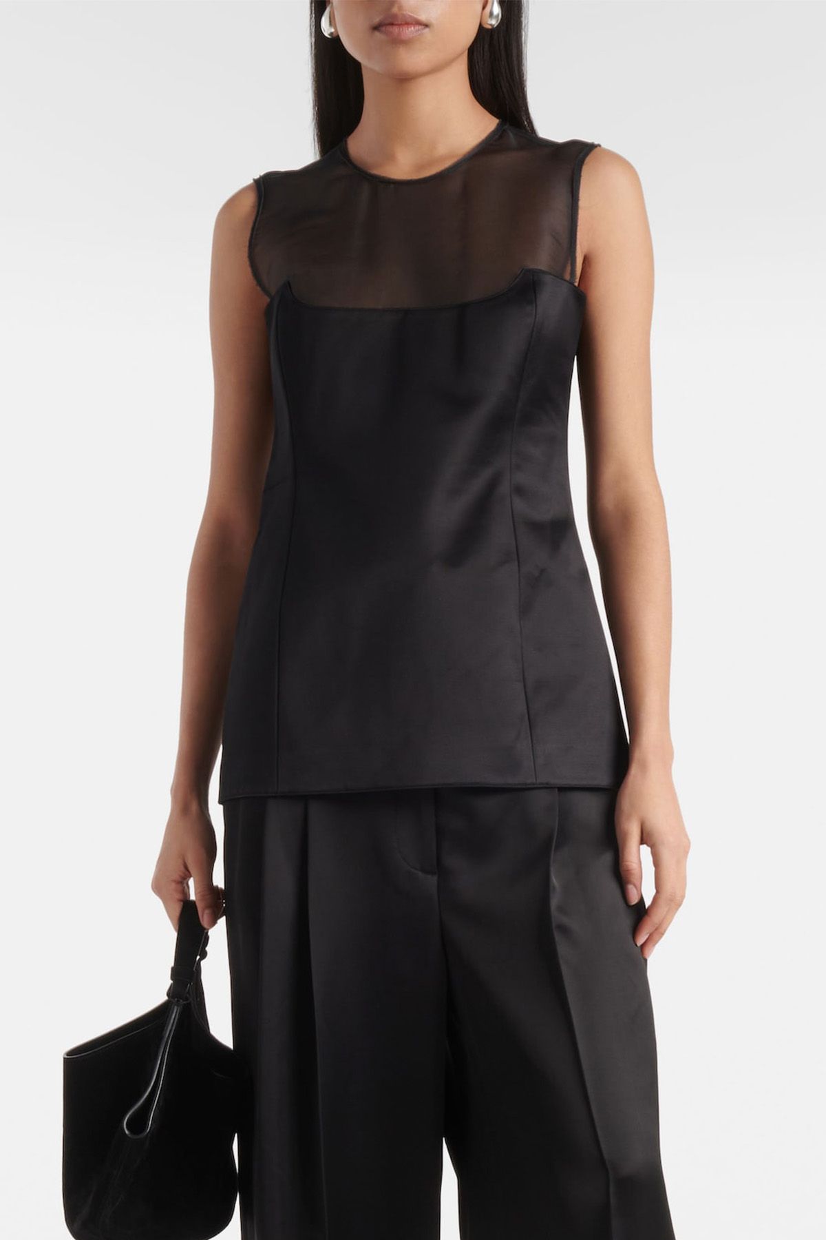 Khaite , Sasmo Silk-Paneled Satin Top