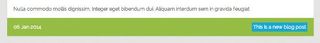 You can use the {{date}} helper to output the blog published date and use the format option to control the date format