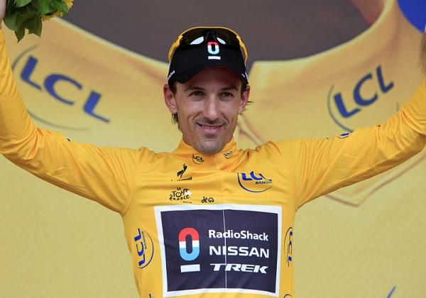 Fabian Cancellara (RadioShack - Nissan) on the podium