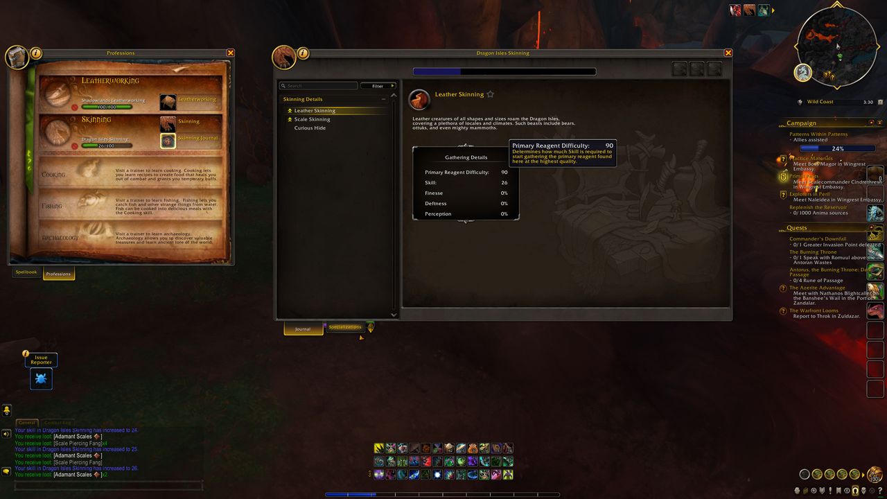 WoW Dragonflight professions