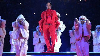 Rihanna performs at the 2023 Super Bowl LVII Halftime Show in Glendale, Arizona