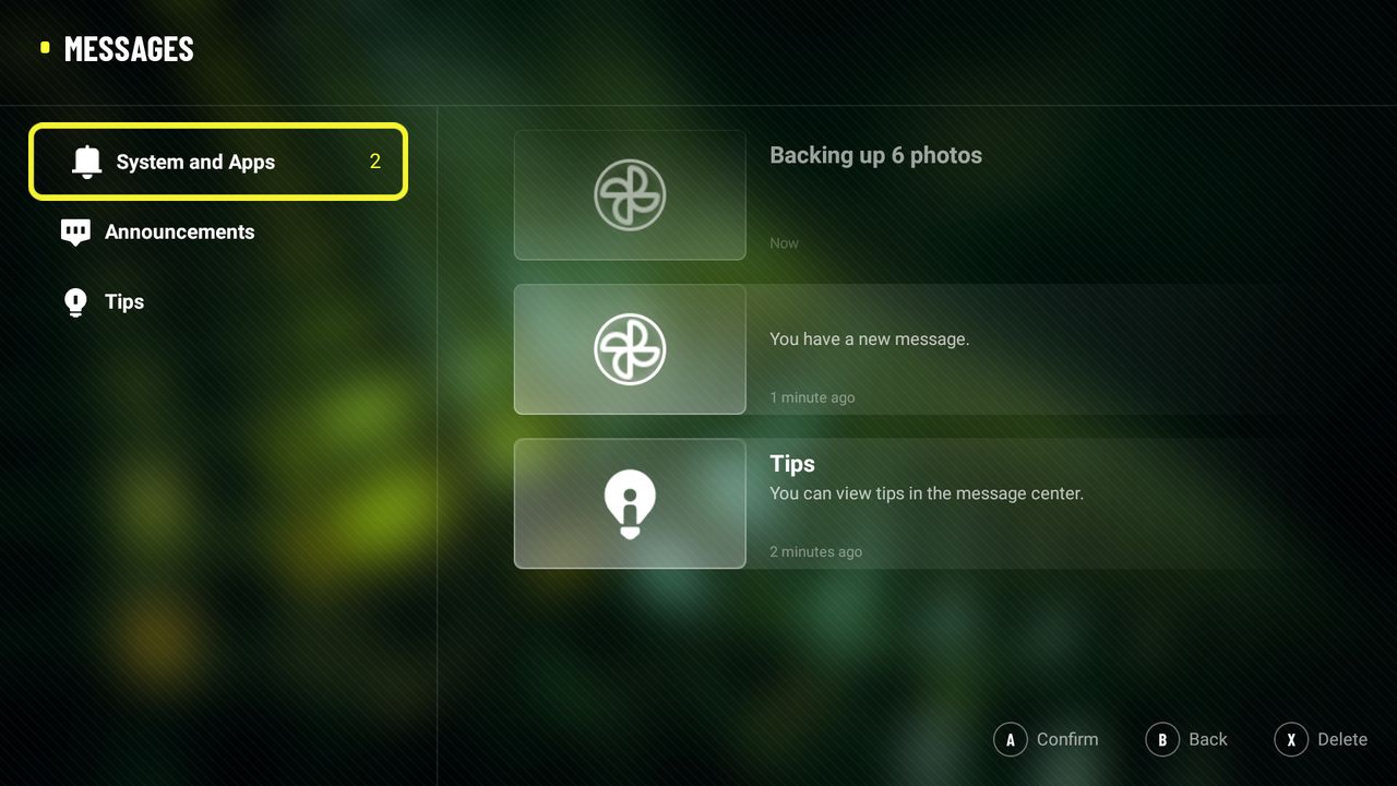 Logitech G Cloud Messages center.