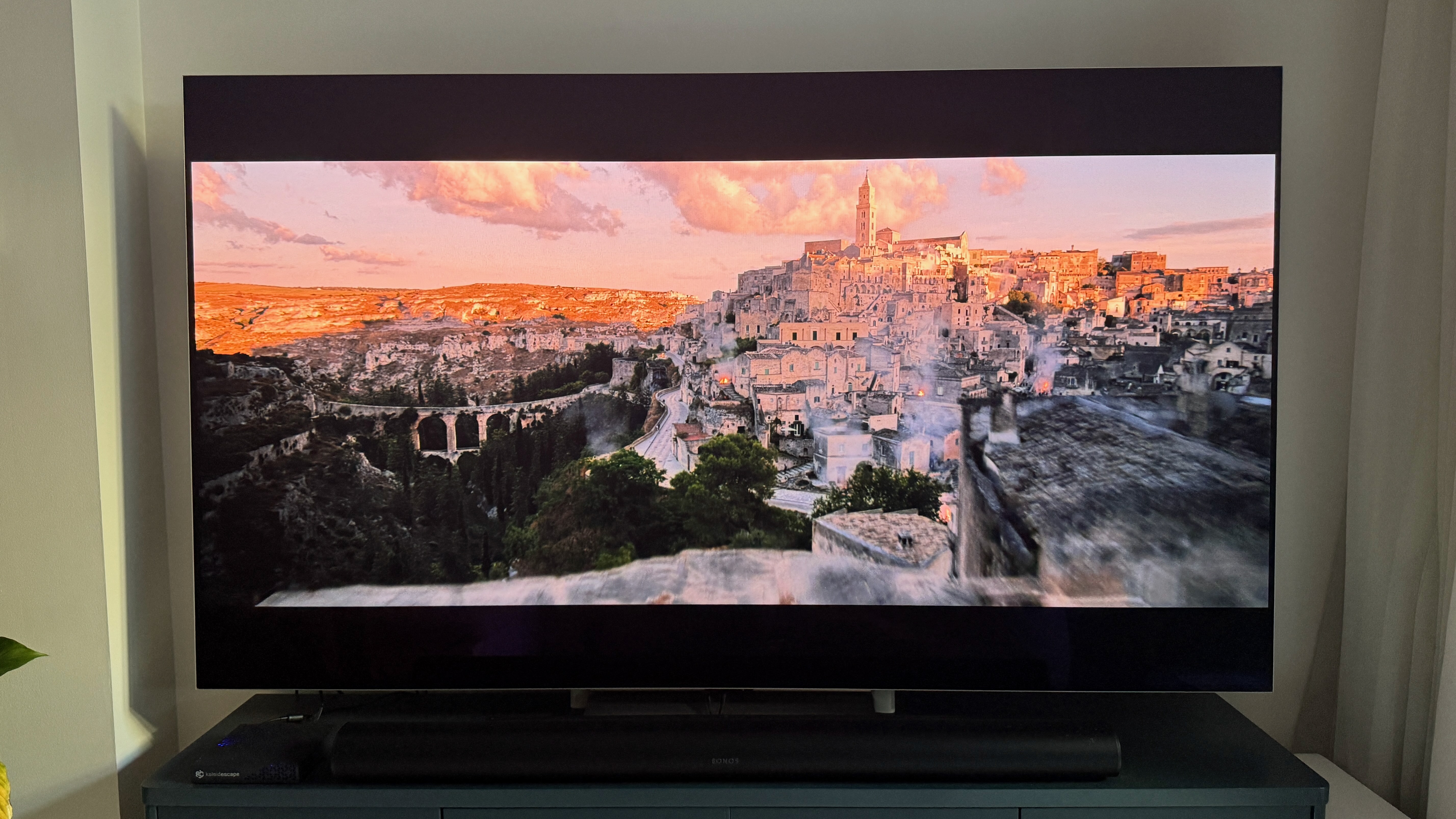 A scene from No Time To Die played via the Kaleidescape Strato E.
