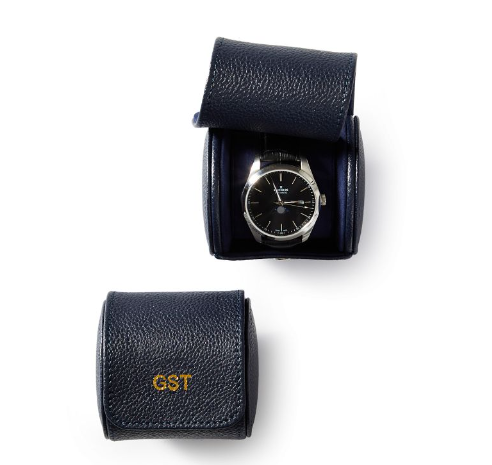 Leather watch roll.
