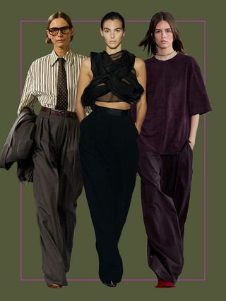 Women in wide-leg pants