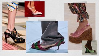 The spring 2025 personality heel shoe trend at Louis Vuitton, Gucci, Prada, Chloé, Dries Van Noten Spring 2025 runway show