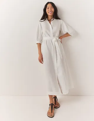 The White Company, Linen Maxi Shirt Dress