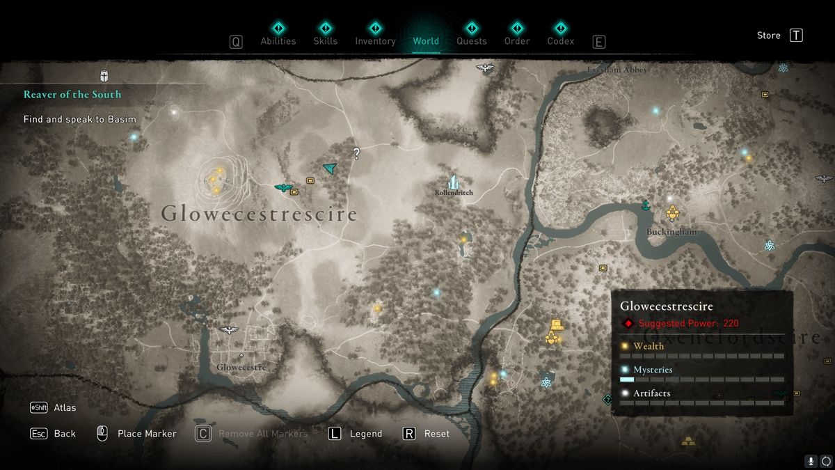 aC valhalla Glowecestrescire treasure hoard map location