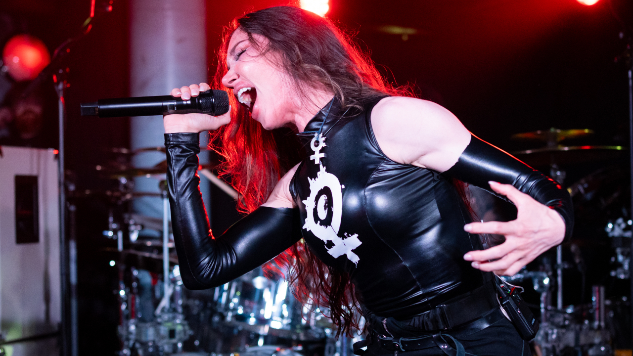 Lauren Hart of Arch Enemy onstage in 2026