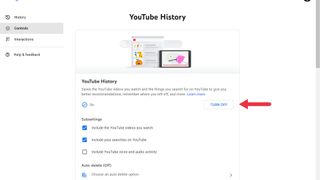 turn off youtube history