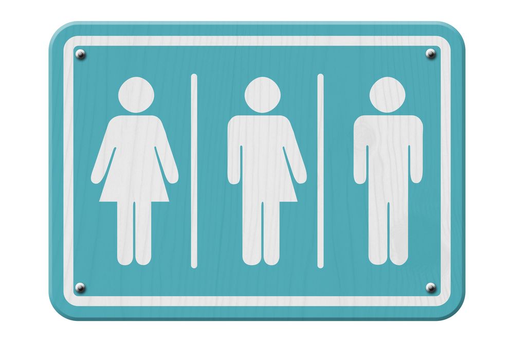 Gender identity bathroom sign