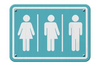 Gender identity bathroom sign