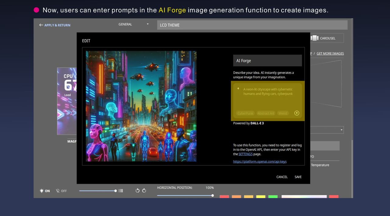 Thermaltake's AI Forge manual describing how it works