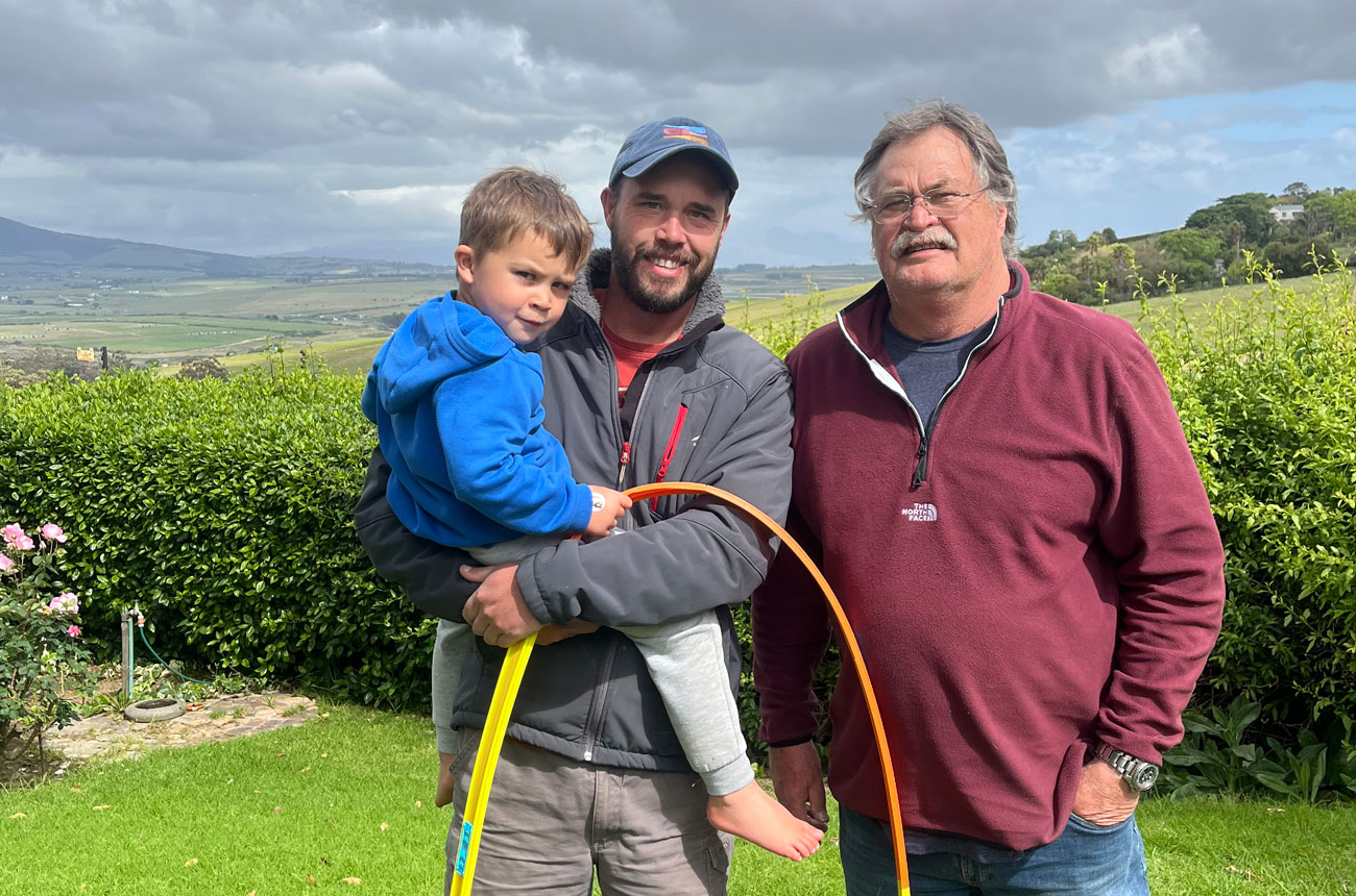Reenen Borman with his father and son